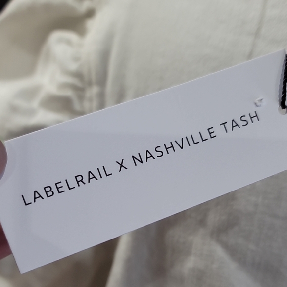 Labelrail X Nashville Tash Nwt Stretch Denim White Puff Sleeve Mini Dress - Picture 2 of 7